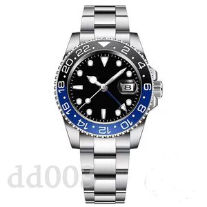 Mens 시계 트렌디 한 디자이너 시계 GMT 904L 스테인리스 스틸 스트랩 Montre Femme 기계 자동 패션 럭셔리 시계 그린 블랙 비즈니스 SB012 C23