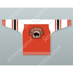 Maßgeschneidertes BUFFALO Bisons Old School Hockey-Trikot, oben genäht, S-M-L-XL-XXL-3XL-4XL-5XL-6XL