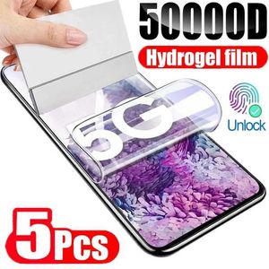 Cell Phone Screen Protectors 5Pcs Hydrogel Film for Samsung S21 S23 S22 Ultra S8 S9 S10 Plus S21FE Screen Protectors for Galaxy Note 20Ultra 10 9 8 Plus S10E P230406