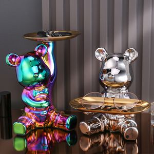 Dekorative Objekte Figuren Luxusdekoration heftige Bärenpuppe kleine Dekoration Wohnzimmer TV-Schrank Cartoon Statue Weinschrank Dekoration. 230407