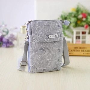 Evening Bags Idyllic Leaf Fabric 5-layer Messenger Mobile Phone Bag Case Shoulder Purse Pouch Handbag Wallet Women's Tote 2023