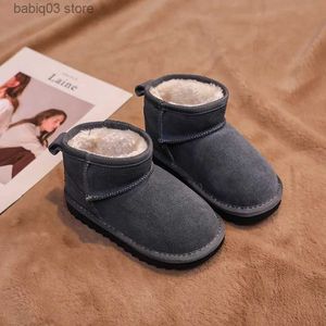 Boots Winter Children's Snow Boots Boys' Cotton Shoes Plush and Thickened Girls' Anti-skid and Warm Baby Cotton Boots T231107