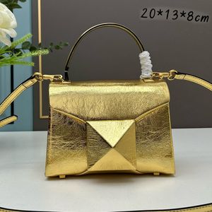 Sheepskin Handbag Flap Messenger Bag Women Shoulder Bags Large Gold Decoration Genuine Leather Removable Shoulder Strap High Quality Lady Cross Body Purse Pouch