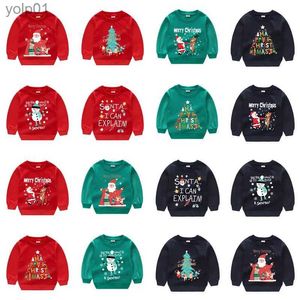 Erkek Hoodies Sweatshirts Noel Çocuk Kazak Pamuk Üstler 2023 Sonbahar Bebek Giysileri Noel Baba Çocuk Kapşonlu Sweatshirt Kız Krop Çocuk Giyim 231107