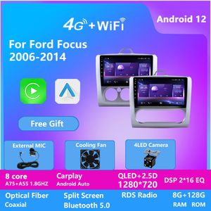 10インチAndroidカーオーディオGPSビデオDVDプレーヤーラジオMP3 Wifi Bluetooth CarPlay Mirror Link for Ford Focus 2006 2008 2009-2014 128G