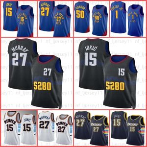 Jokic Jalen 4 Green Basketball Jersey 15 Jamal Murray 2021 2022 Nya 27 Nikola White Men