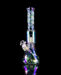 Glass Bong hookahs Rainbow Downstem Perc Glasses Bubbler Smoke Pipe Chicha Heady Dab Rigs Tobacco Water Bongs With 14mm Bowl