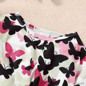 Clothing Sets Years Kids Girl Clothing Set Cute Butterfly Long Sleeve Top+Black Pant Fashion Spring Autumn 2PCS Children Outfit R231107