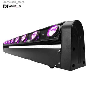 Ruchowe światła głowicy 8x12W Belka LED Ruchowa głowica Pasek 10/38 DMX Gorące koło Infinite Rotating RGBW 4in1 LED Efekt biegania LED dla DJ Disco Party Stage Q231107