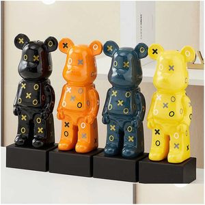 Novel Games Heminredning Figurer Våld Bear Scpture Figur Ornament Kawaii Rumdekor vardagsrum Dekoration Jul Drop Dhaxw