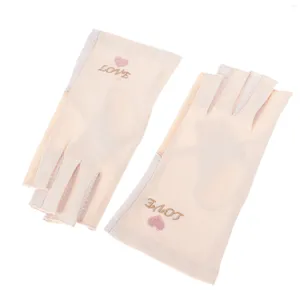 Asciuga unghie Guanti Illuminazione per manicure Copertura resistente ai raggi UV Poterapia Protezione per le mani Fornitura senza dita Protettiva per la pelle in puro cotone