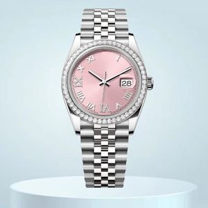 watches high quality women watch 36mm 41mm water pink Roman numeral diamond dial Sapphire Mirror Waterproof 8215 Mechanical Movement 904L Steel luxury watch gift