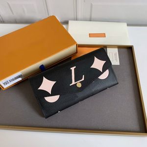 Leather Victorine WalletFemale designers clutch bagMaritime travel wallet with original box M81049