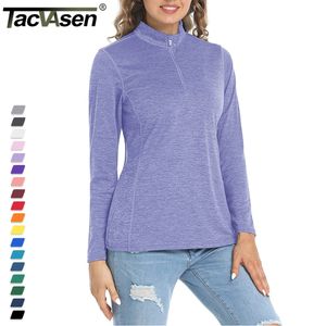 T-shirt da donna TACVASEN Camicia per protezione solare estiva UPF 50Quick Dry 14 T-shirt a maniche lunghe da donna con cerniera Idratante Willow Golf Rod 230407