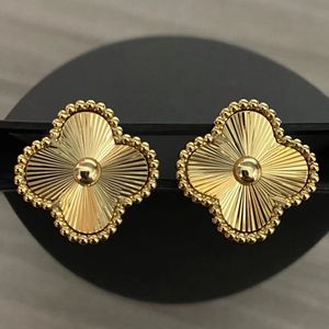 Designers Vanly Cleefly Clover Jewelry Vintage 4/Four Leaf Clover Stud Earrings Back Mother-of-Pearl Silver Fashion 18k Gold Plated Agate for Women Girls