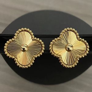 Designers vanly cleefly Clover Jewelry Vintage 4/Four Leaf Clover Stud Earrings Back Mother-of-Pearl Silver Fashion 18K Gold Plated Agate for Women Girls