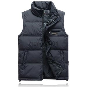 Herren-Daunenparkas, Winter-Entendaunenweste für Männer, dick, warm, Varsity-roter Windjacke, ärmellose Jacke, männlich, klassisch, lässig, Reiseweste J231107