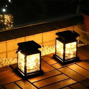 Lawn Lamps Solar Palace Lantern Garden Lamp Solar LED Candle Light Floor Light Outdoor Camping Lantern Lawn Garden Light Wedding Decor P230406