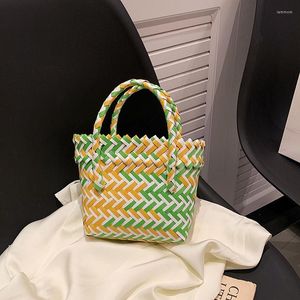 Yeni moda akşam çantaları 2023 Yüksek kaliteli dokuma çanta batı tarzı kadın sebze sepeti marka tasarımcısı el yapımı çantalar boş zaman