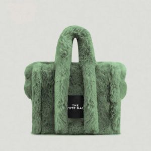 Große Designer-Einkaufstasche, luxuriöse Damen-Handtaschen, flauschiges Kunstfell, Damen-Schulter-Umhängetaschen, Plüsch-Winter-Geldbörse, flauschige Taschen, Hobobag, hohe Qualität