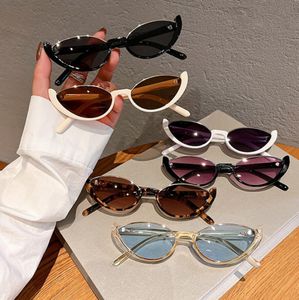 Retro Small Half Frame Sunglasses Women Cat Eye Trendy Vintage Modern Eyewear Fashion Luxury Brand Designer Sun Glasses