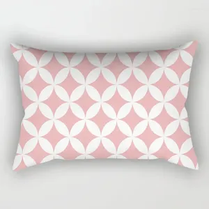 Kudde 30x50 cm rosa tryckkudde dekorativ soffa fodral säng täcker heminredning bil geometrisk