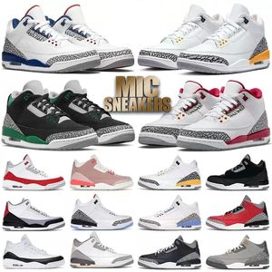 2023 Jumpman 3 3S Scarpe da basket da uomo e da donna Fire Red Designer da uomo White Cement Pine Green Luxury j3 Scarpe sportive da esterno