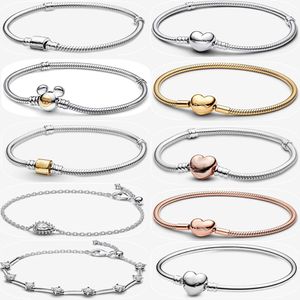 Hot sales Designer Bracelets for women Christmas New Year Holiday Jewelry Gift DIY fit Pandoras Sparkling Pear Halo Chain Bracelet Set with Original box Wholesale