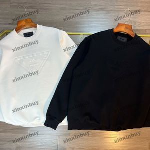Xinxinbuy Men Designer Hoodie Sweatshirt Triangle Label Pullover Long Sleeve Women Blue Black White Gray S-2XL