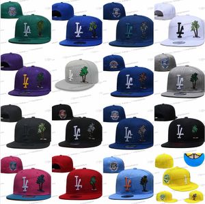 2024 25 Colors Men's Baseball Snapback Hats Hip Hop Black Blue Pink LA Palm Tree Sport Free Size Adjustable Caps Chapeau Ed 1958-2008 50th Patch