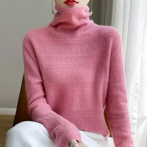 Herrtröjor merino ull kvinnors höghals tröja tröja 2023 hösten/vinter mode varm turtleneck topp