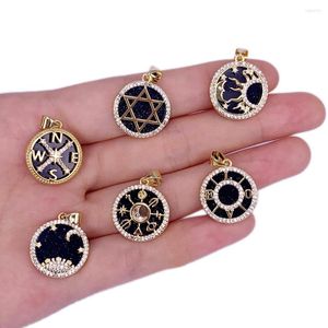 Pendant Necklaces Senior Sense Elegant Fantasy Starry Sky Black Series Cross Alphabet Star Circle Moon Jewelry Necklace