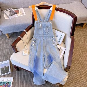 Women's Jeans Loose Straight Denim Pants Overalls Women Spring Autumn Fashion Contrast Color Straps Suspender Female Streetwear Jumpsuit