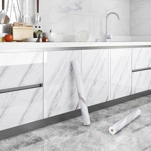 Wallpapers Waterproof Foil Wallpaper Marble Self Adhesive Removable Contact Paper For Bathroom Decor Kitchen Thick Oil Proof Wall Stickers