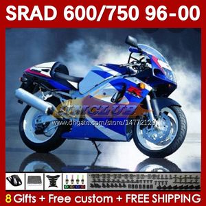 Motocicleta para Suzuki SRAD GSXR600 GSXR750 1996 1997 1998 1999 2000 168NO.149 GSX-R750 GSXR-600 96-00 GSXR 750 600 CC 600cc 750cc 96 97 98 99 00 Fábrica de carros Azul