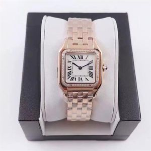 2022 Drop Women Watches 22x22 27x27 MM dial Gold Silver Stainless Steel Quartz Lady Watch With diamond elegant wristwatch263m