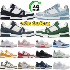 Designerskie trenerzy Buty Casual Mens damskie platforma niska czarna biała baby niebiesko granatowy zielony zielony wycieczka żółta różowa brązowe męskie trampki mody mody trenerzy zewnętrzne