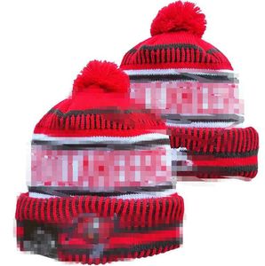 Men Knitted Cuffed Pom Tampa Bay Beanies TB Bobble Hats Sport Knit Hat Striped Sideline Wool Warm BasEball Beanies Cap For Women A2