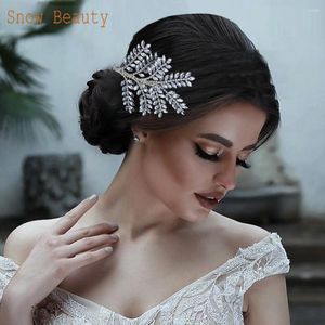 Hårklipp DZ020 Crystal Wedding Comb Headpiece For Women Tiara Rhinestone Bridal Headband Pageant Jewelry Party Accessories