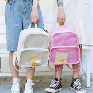 Bolsas escolares fofas transparentes transparentes mochilas PVC Jelly Color School School School Fashion ITA adolescentes para mochila