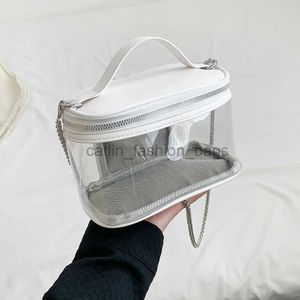 Shoulder Bags PVC Transparent Ladies Tote Bags Women Clear Messenger Bag Simple Designer See Troug Make Up Pursescatlin_fashion_bags