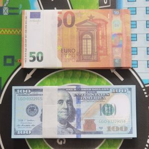 Bästa 3A Novel Games 100st Set Fun Euro Banknotes 10 20 50 100 Banknote Bills Xmas Year Party Gift Souvenirs 230406