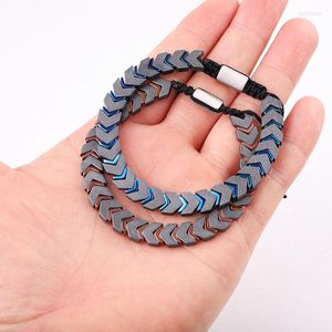 Strand Design Uomo Gioielli Bracciale regalo Ematite Perline Macrame fatto a mano