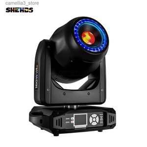 Moving Head Lights Shehds 8 Face Prisms LED 160W GOBO Moving Head Lights LED Ring med Fight Case for Wedding Stage Performance Concert Q231107