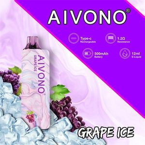 Оригинальный AIVONO Aim Gun 7000 Puffs Vapes Одноразовые электронные сигареты Vape 5% 2% 0% Ручка 12 мл Mesh Coil Pod E Cigs 600 мАч Аккумулятор Puff 7000 Устройство для сигарет