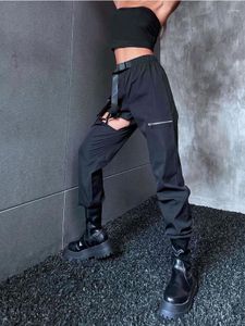 Pantaloni da donna Dark Punk Gothic Street Casual Slim Fit Harajuku Y2K Vintage Zipper Hollow Out 2023 Autumn Wear