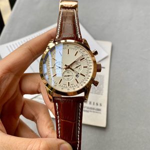 Högkvalitativ herrklocka Designer Luxury Watch Classic Leather Strap Casual Watch
