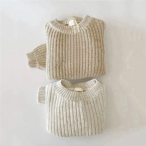 Hotsell Cardigan Kids Sweaters Solid Chunky Knit Girls Sweater Brief Spring Autumn Winter Long Sleeve Boys Pullover Warm Knitwear Baby Cloth