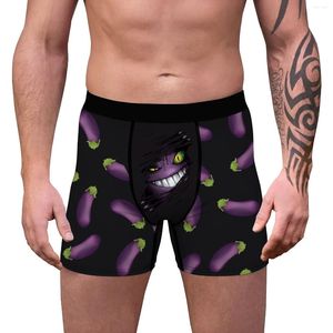 Underbyxor mäns nyhet boxare shorts boxershoorts humoristiska underkläder manliga trosor märke 3d rolig aubergine tryckta boxare trosor