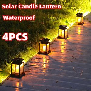 Gräsmattor Solar Palace Lantern Garden Lamp Solar Led Candle Light Floor Light Outdoor Camping Lantern Lawn Garden Decor Chile Decor P230406